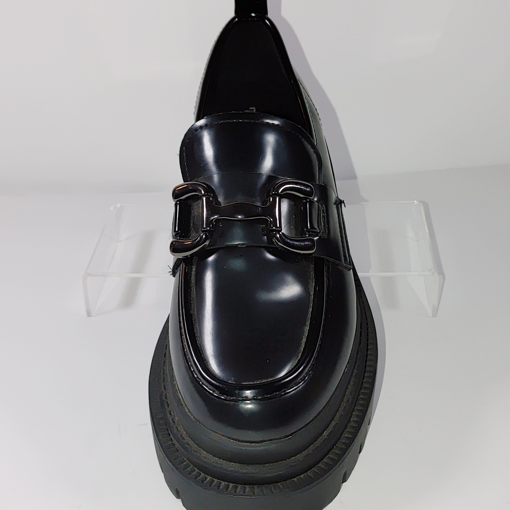 Madden Girl Black Patent Platform Loafers - Picture 7 of 14